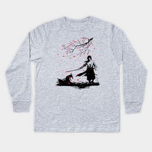 Samurai Warrior Kids Long Sleeve T-Shirt